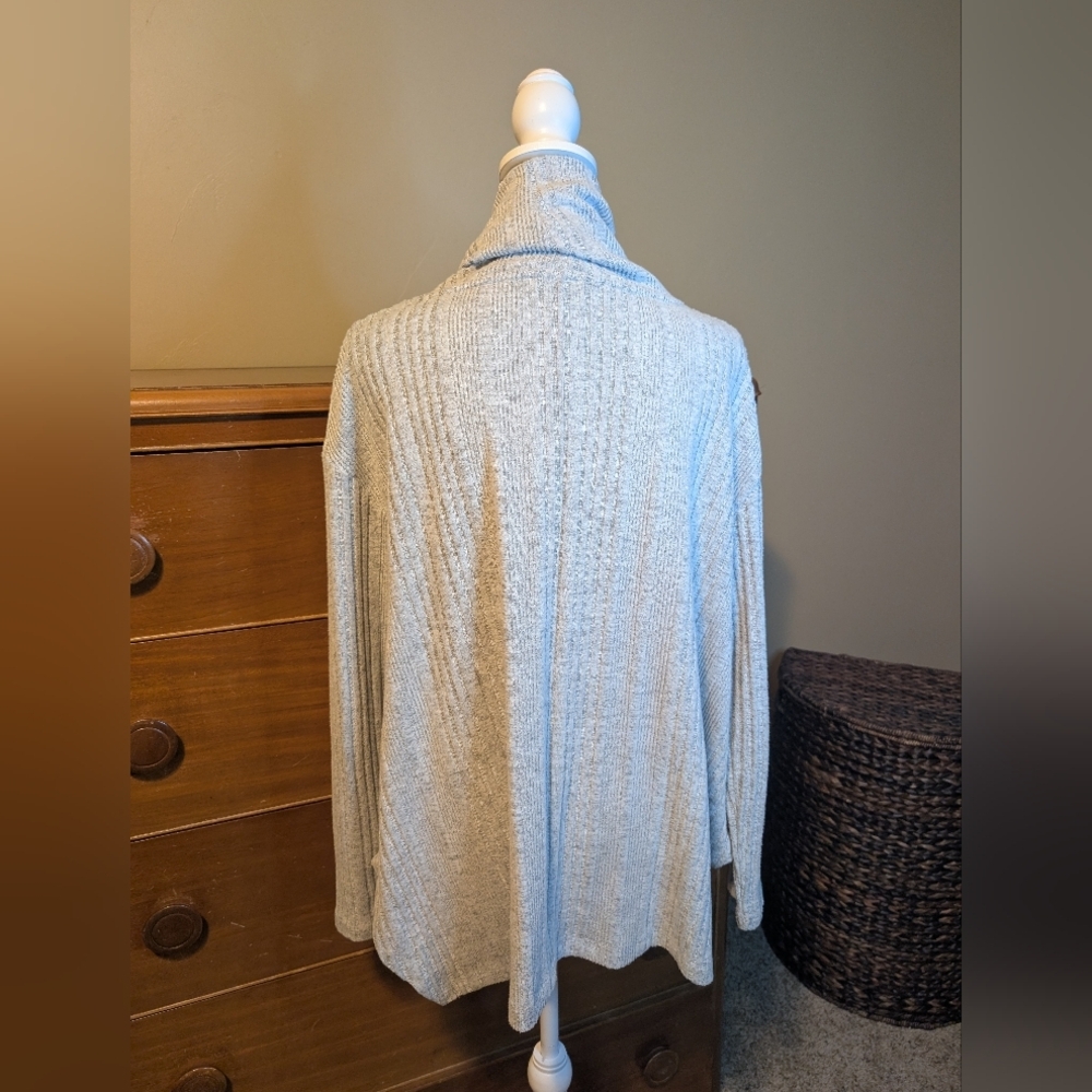 Simply Vera Wang Wind Chime Gray Ribbed Cowl Turtleneck Sweater Sz XL - Picture 5 of 13
